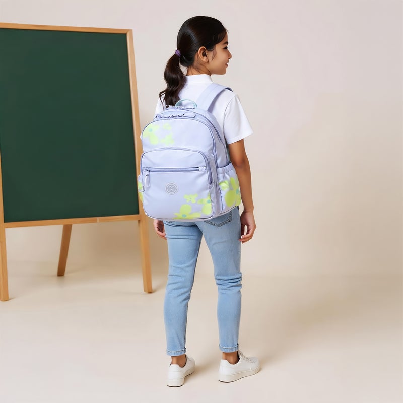 MARSHMALLOW Backpack-Petals-2 Cmprt-Girls- (Polyester) Blue \ 33X43X16 - Image 3